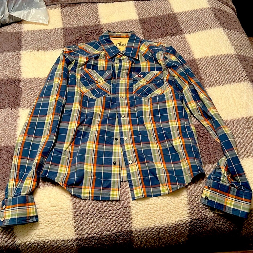 Hollister plaid western shirt